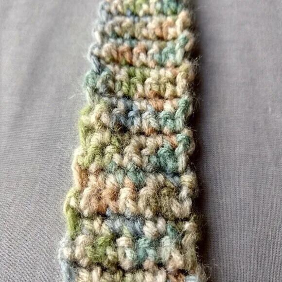 Alpine Sparkle Crochet Belt OS 45" handmade neutral pave buckle max- minimalist - Picture 10 of 13